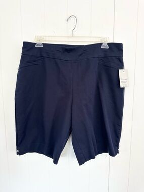 Croft & Barrow Navy Pull-On Effortless Stretch Bermuda Shorts